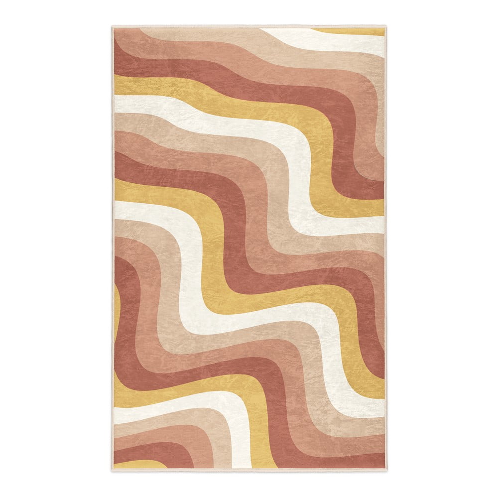 Okkersárga-törtrózsaszín mosható szőnyeg 120x180 cm Creamy Strawberry Swirl – Mila Home