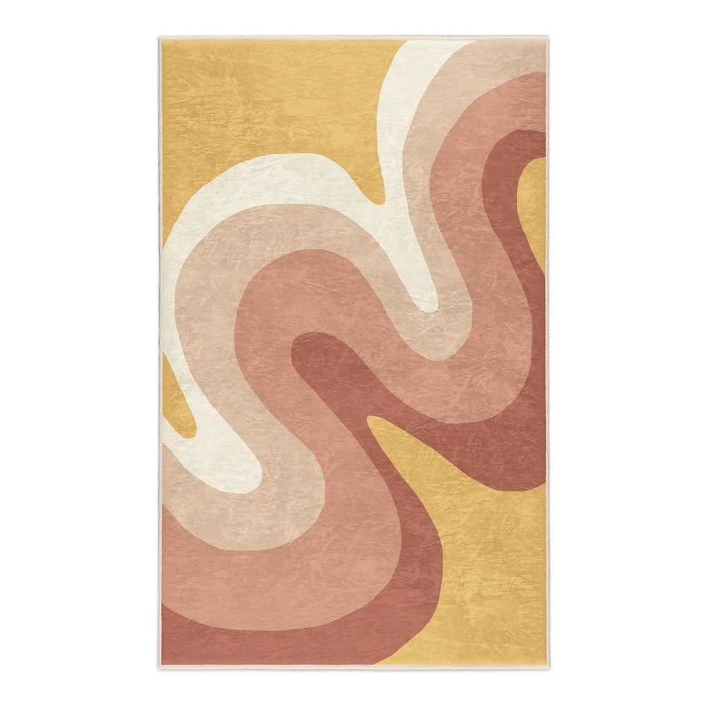 Okkersárga-törtrózsaszín mosható szőnyeg 60x100 cm Strawberry Creamsicle – Mila Home