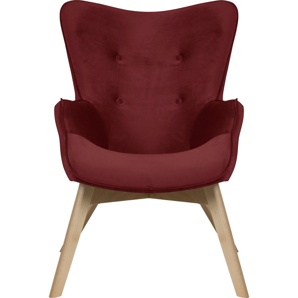 Piros bársony fotel Niko – Ropez