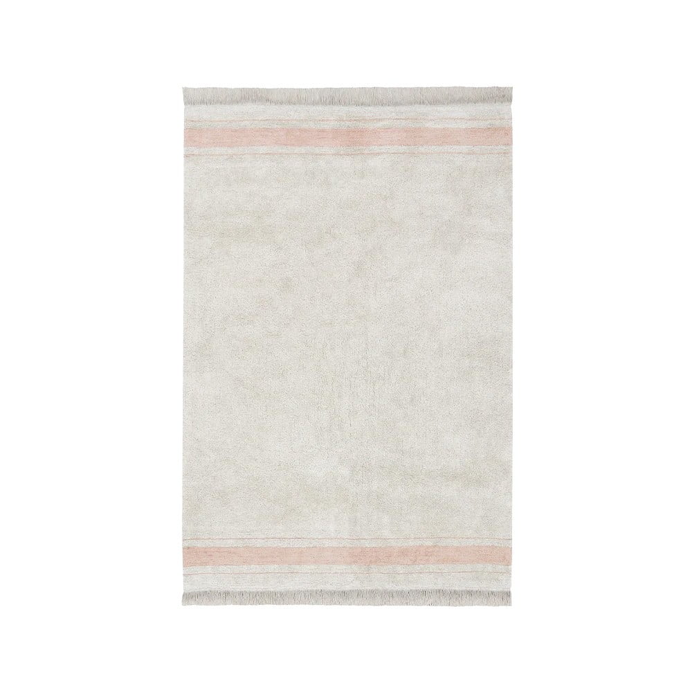 Rózsaszín-krémszínű mosható kézi szövésű pamut szőnyeg 90x130 cm Gastro Rose – Lorena Canals