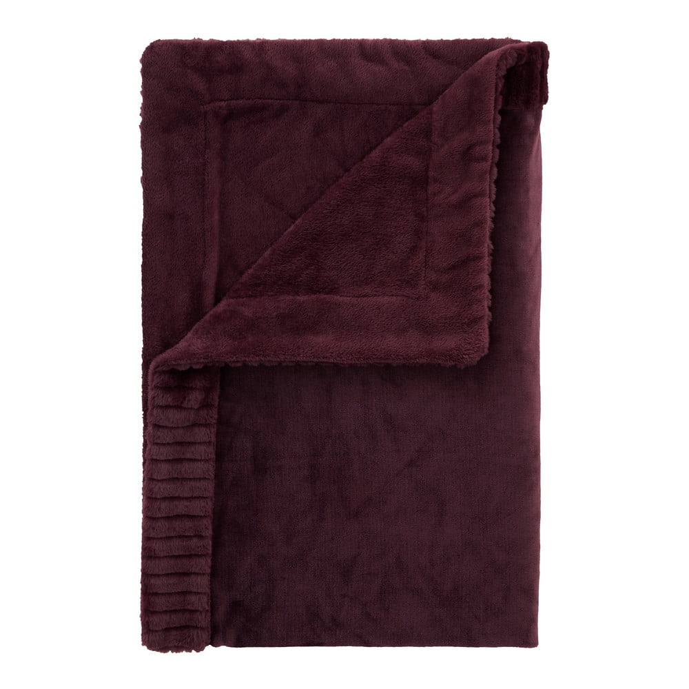 Sötétlila mikroplüss takaró 150x200 cm Velvet and Faux Fur – Catherine Lansfield