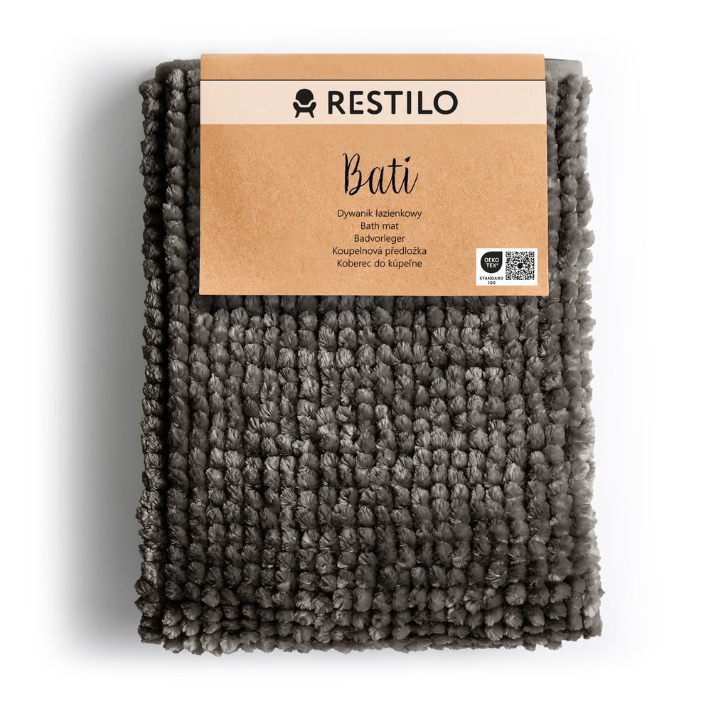 Sötétszürke fürdőszobai kilépő 50x70 cm Bati – Restilo