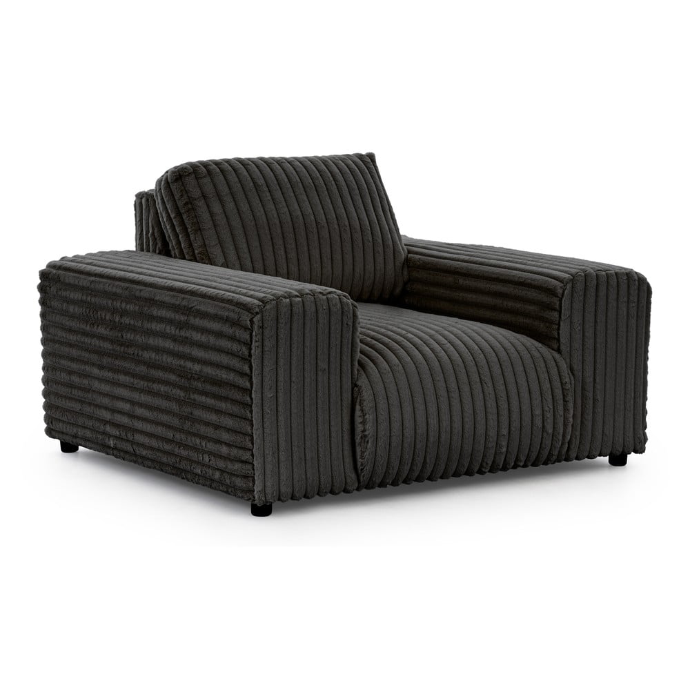 Sötétszürke kordbársony fotel Justin – Ropez