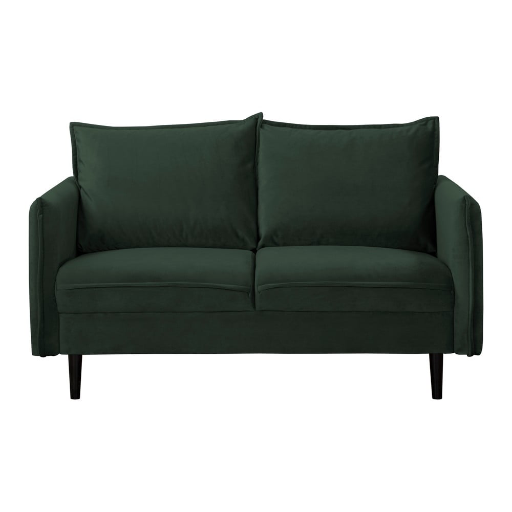 Sötétzöld bársony kanapé 138 cm Juli – Ropez
