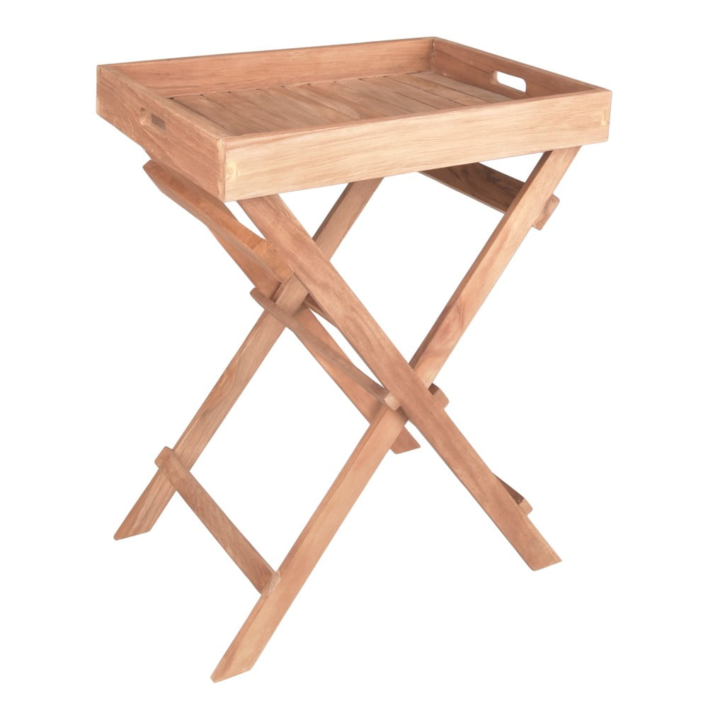 Teakfa kerti tárolóasztal 29x39 cm Bacan – Garden Pleasure