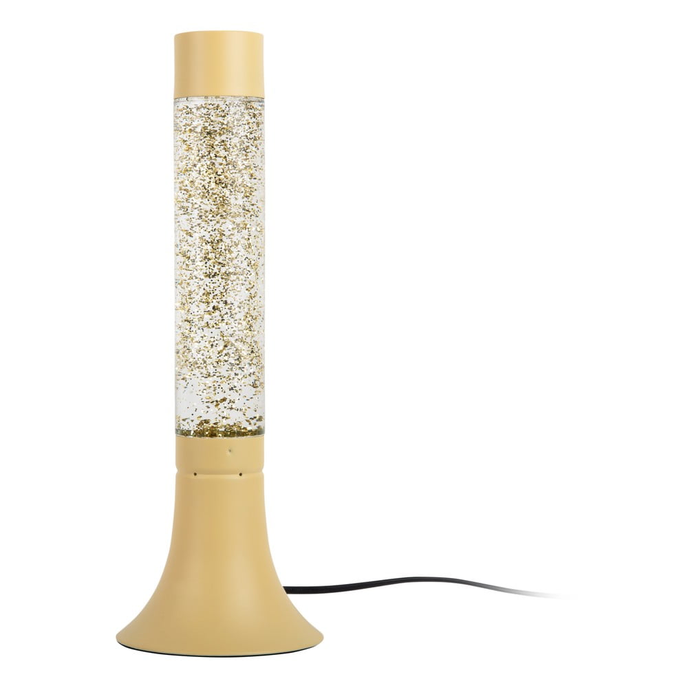 Világossárga asztali lámpa üveg búrával (magasság 37