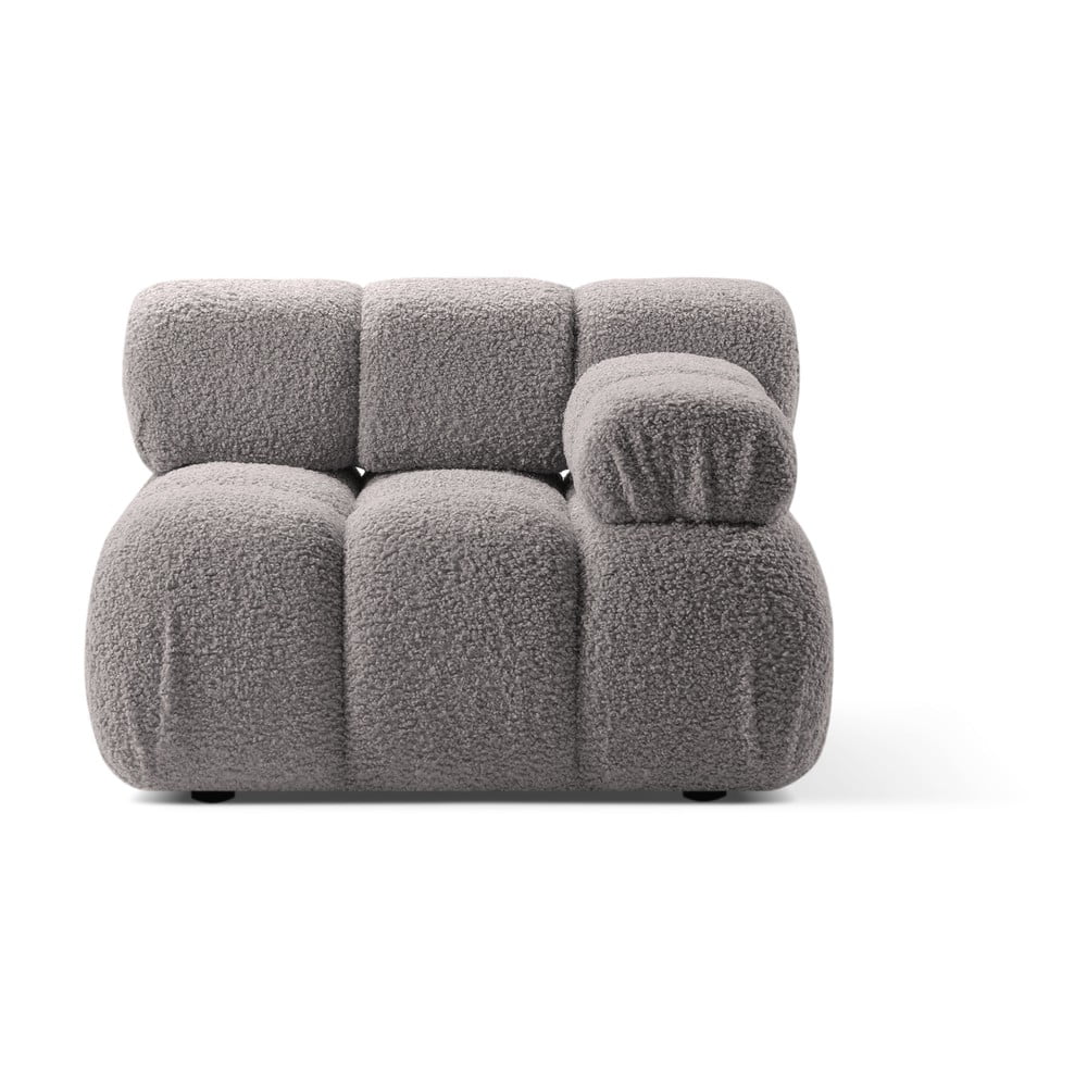 Világosszürke buklé kanapé modul (jobb oldali) Bellis – Micadoni Home