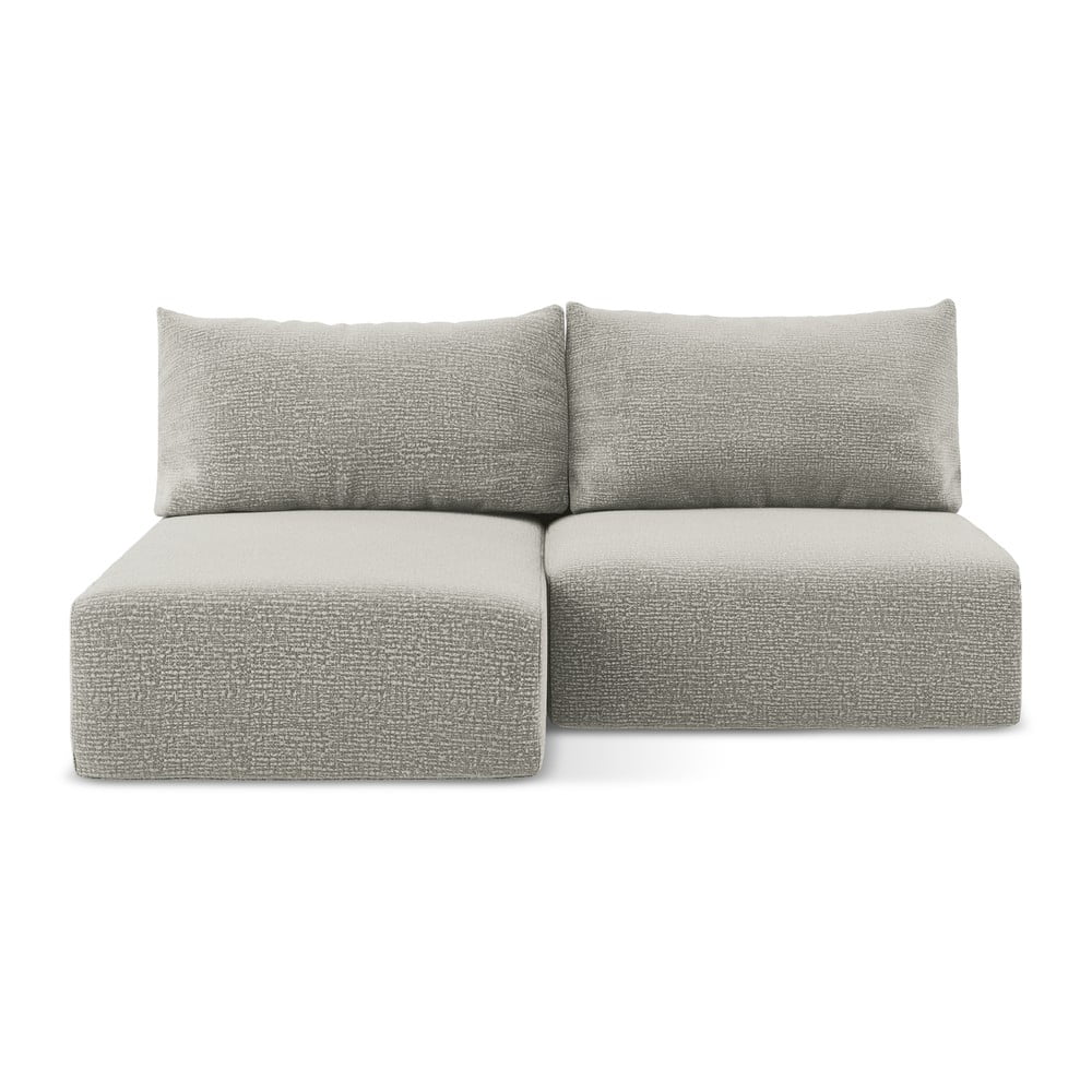 Világosszürke kinyitható-tárolóhelyes sarokkanapé (bal oldali) Kalena – Makamii