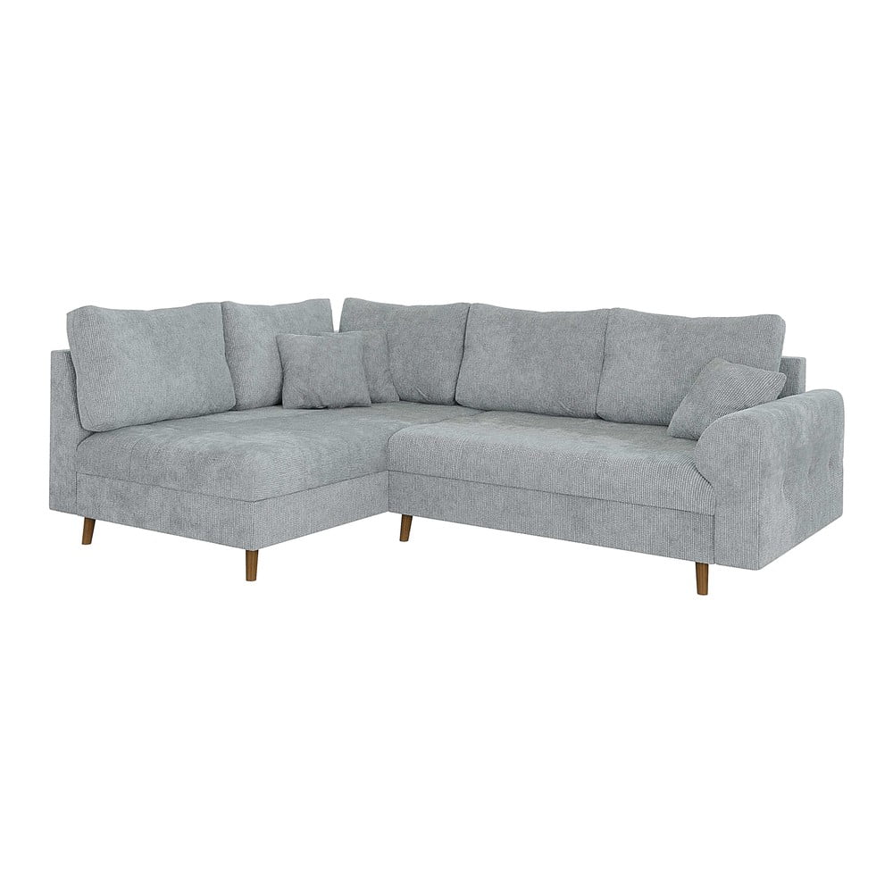 Világosszürke sarokkanapé (bal oldali) Ariella – Ropez