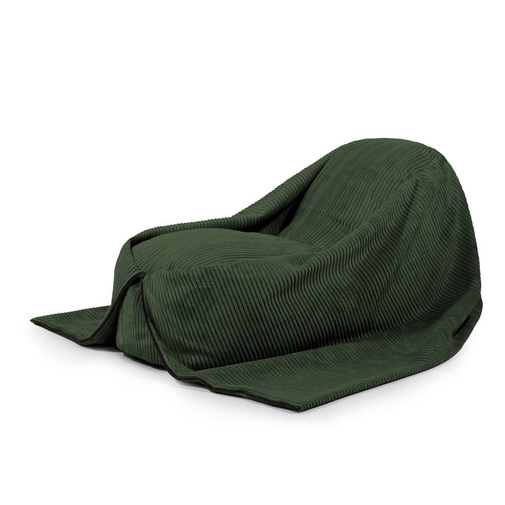 Zöld kordbársony gyerek babzsákfotel Cocoon 120 – SLOWDOWN