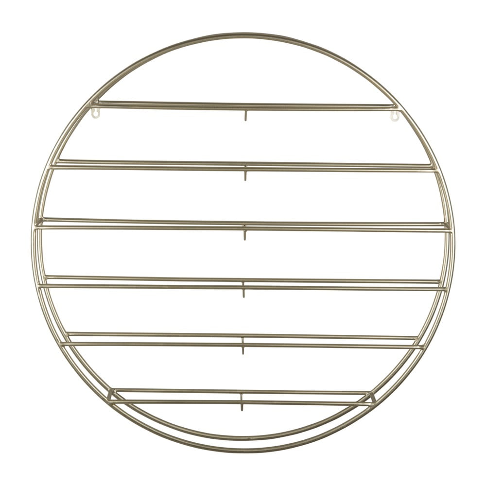 Aranyszínű fali fém bortartó polcos állvány