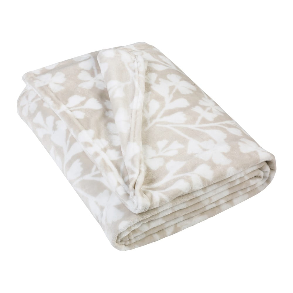 Bézs fleece takaró 200x240 cm Brooke Floral – Catherine Lansfield