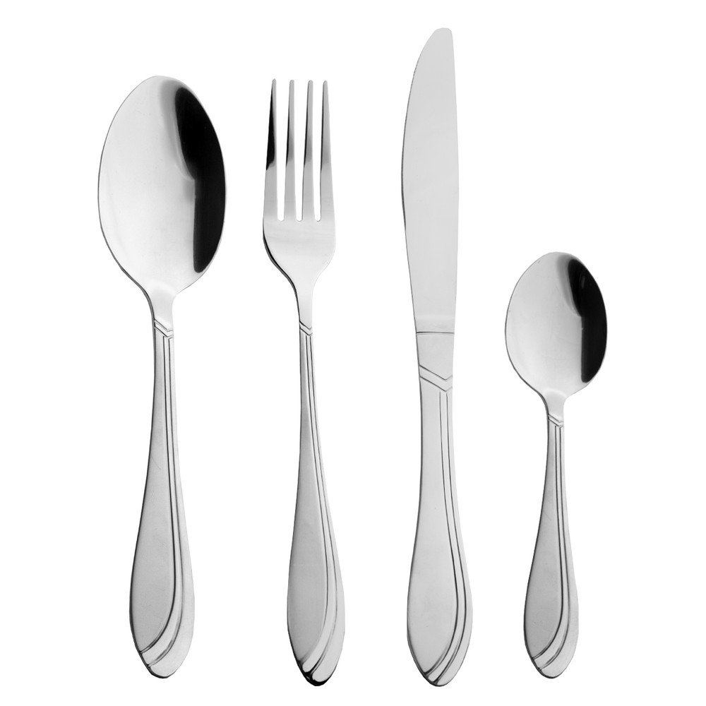 Ezüstszínű rozsdamentes acél evőeszköz készlet 24 db-os Satin – Orion