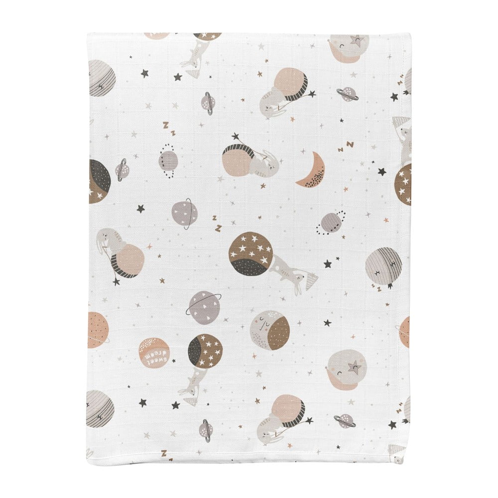 Fehér muszlin gyerek takaró 75x100 cm Spacebit – Mijolnir