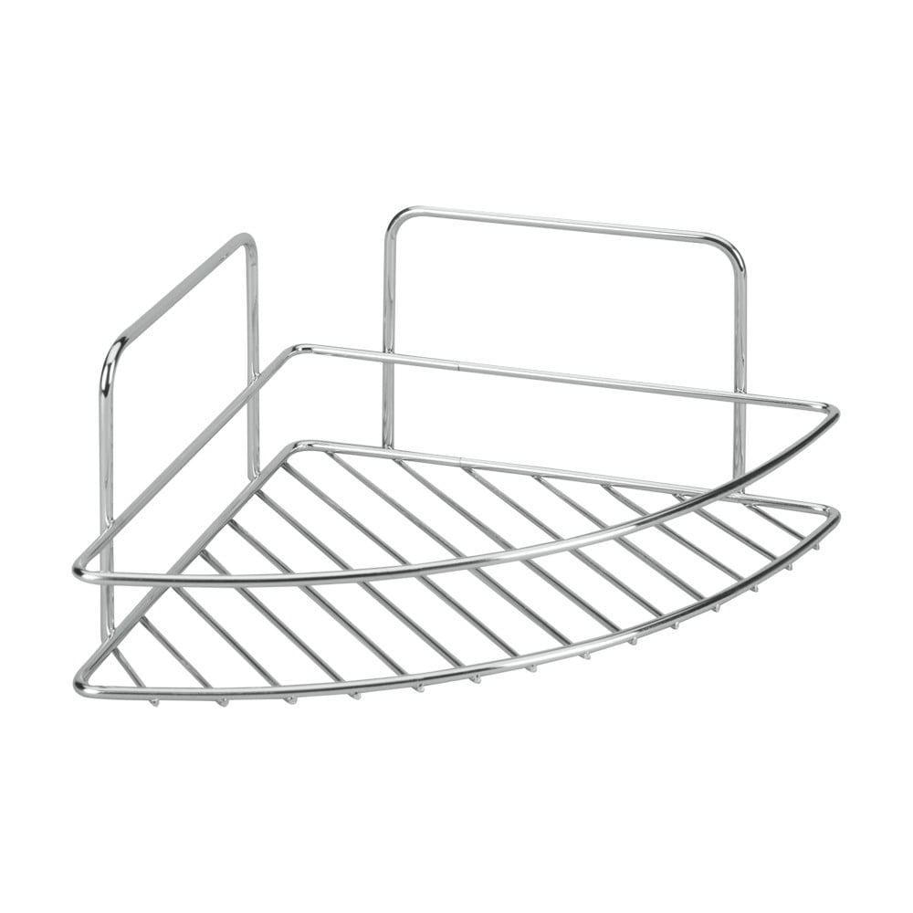 Fényes ezüstszínű acél fürdőszobai polc Luxy – Metaltex