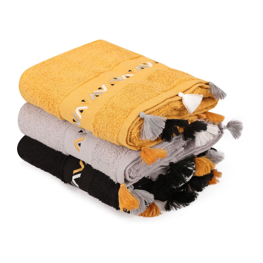 Frottír pamut törölköző szett 3 db-os 50x90 cm Asorti – Foutastic