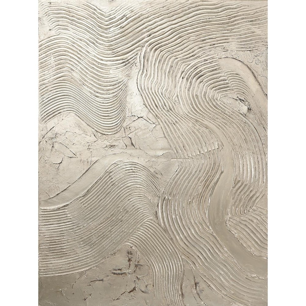 Kézzel festett kép 88x118 cm Metallic Silver – Malerifabrikken