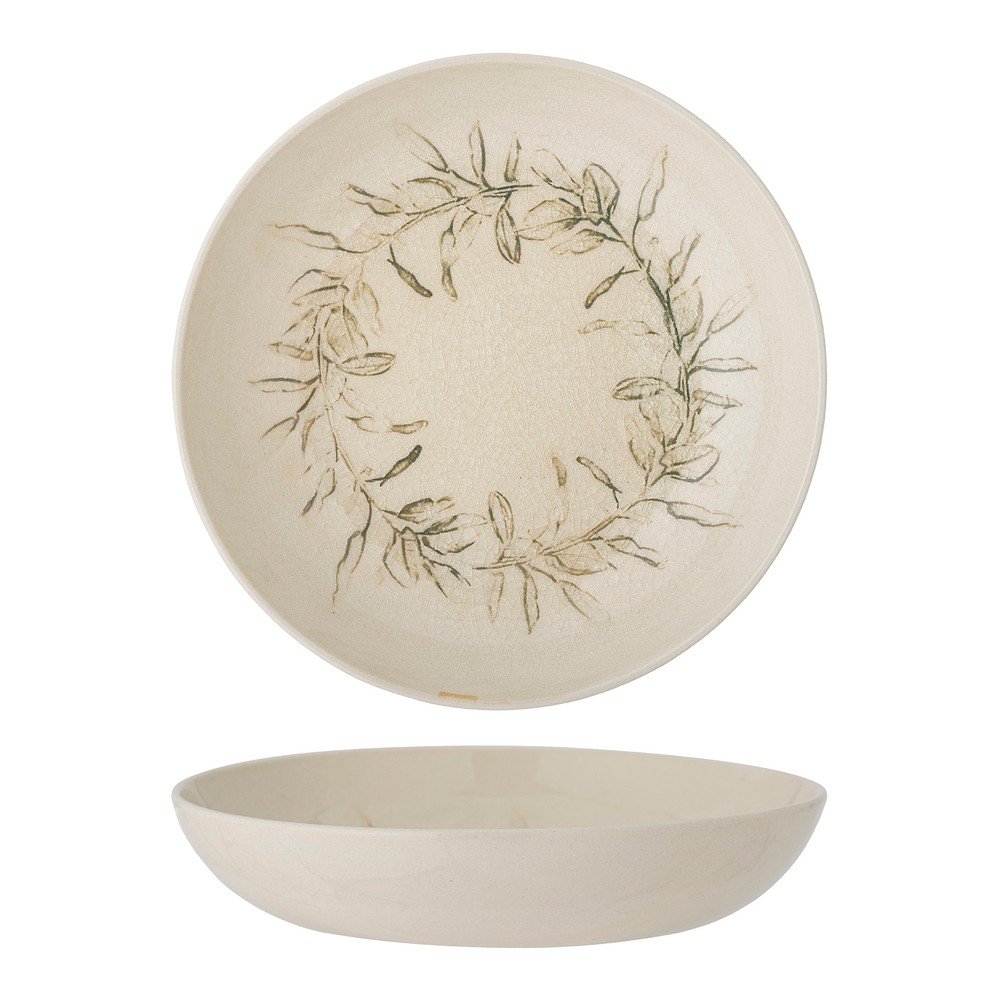 Krémszínű agyagkerámia tálka karácsonyi mintával 450 ml Hollie – Bloomingville