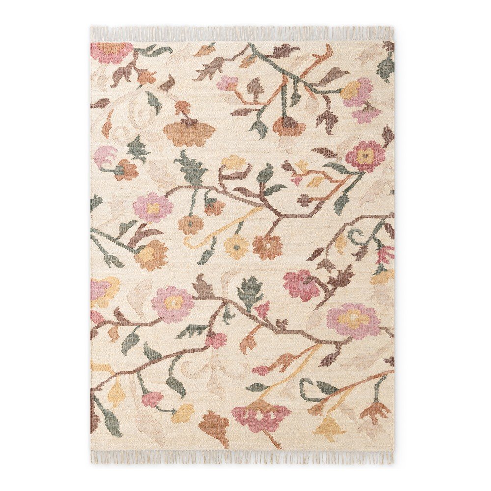 Krémszínű kézi szövésű juta szőnyeg 120x170 cm Roya Violette – Elle Decoration