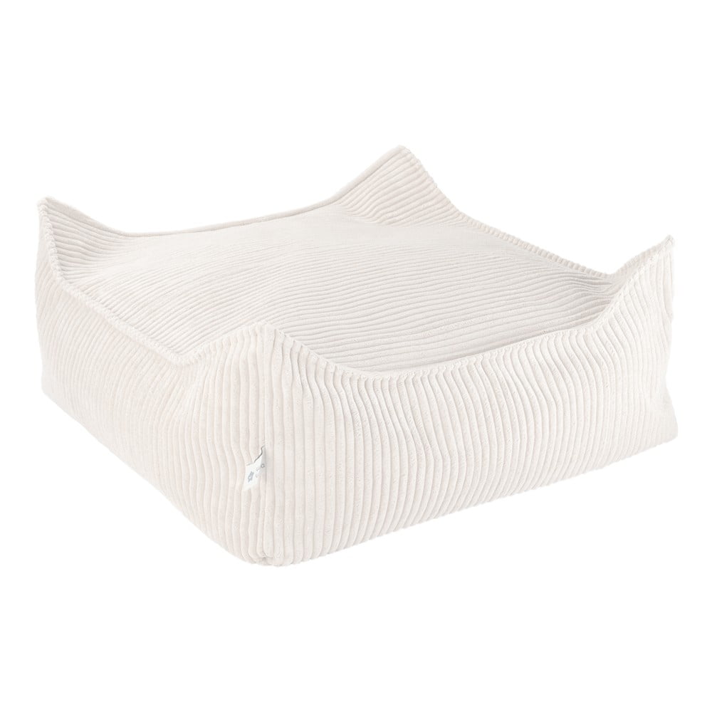 Krémszínű kordbársony gyerek babzsákfotel Square – Wigiwama