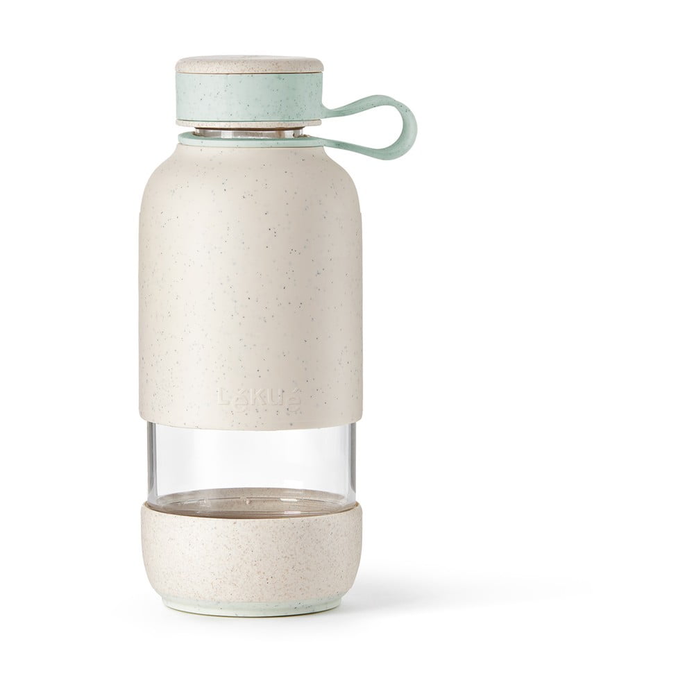 Krémszínű üveg utazó ivópalack 500 ml To Go Organic – Lékué