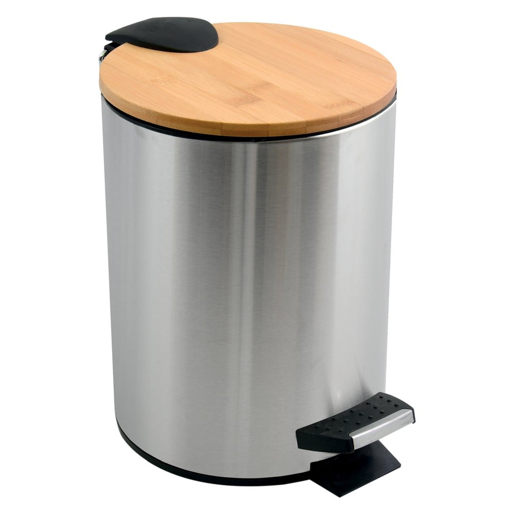 Matt ezüstszínű acél pedálos szemetes 3 l   Adonis – Spirella