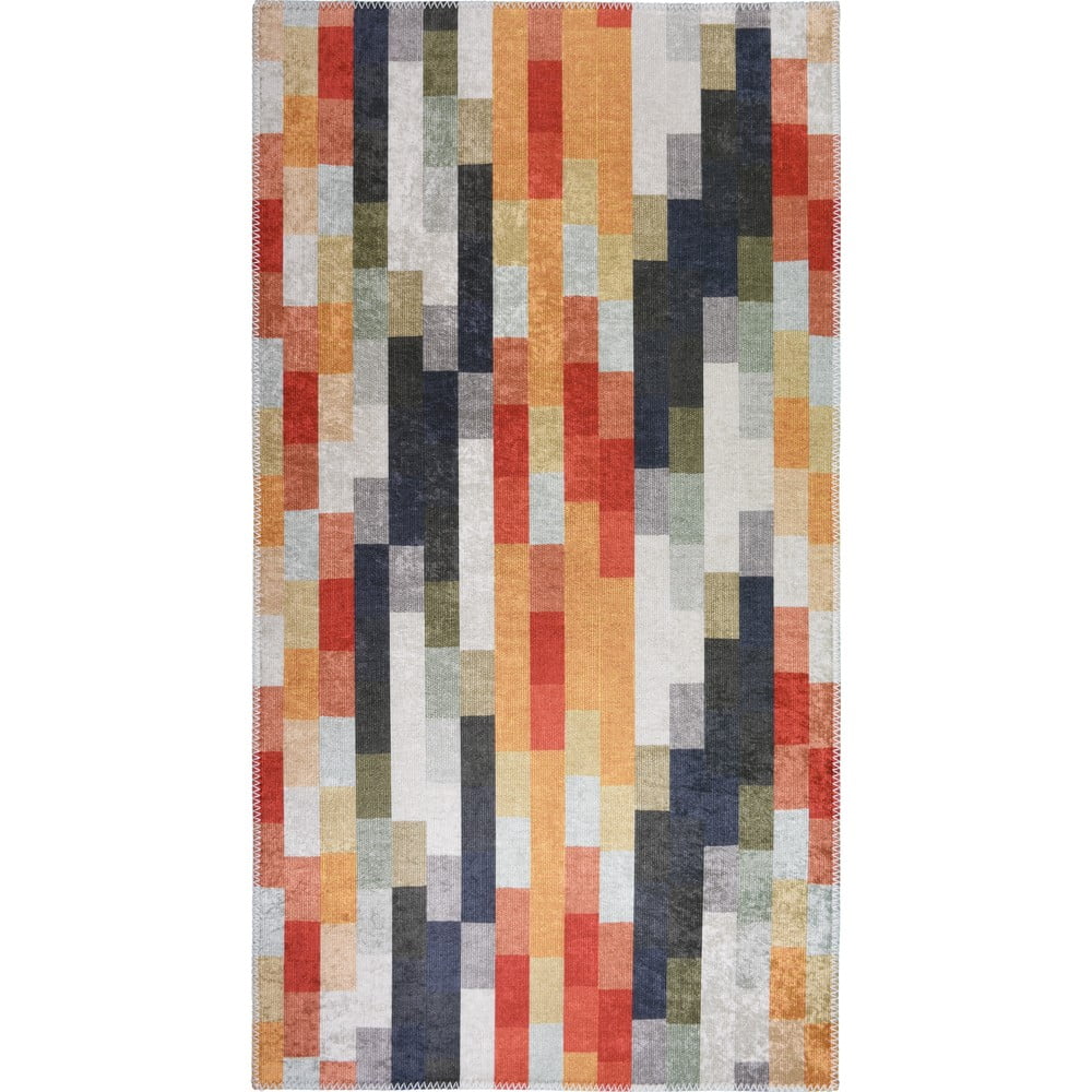 Narancssárga-szürke mosható futószőnyeg 80x200 cm Blocks of Fun – Vitaus