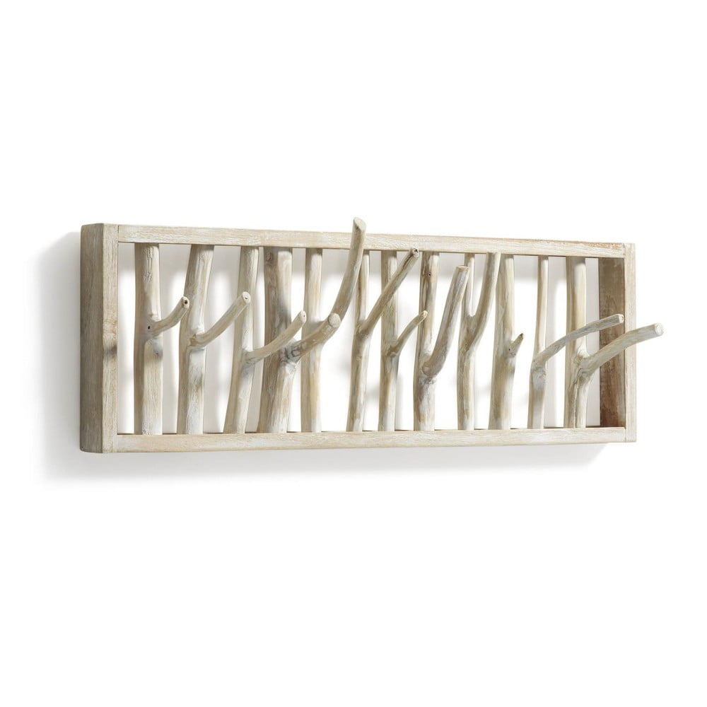 Natúr színű teakfa fali fogas készlet 3 db-os 60 cm Muntfre – Kave Home