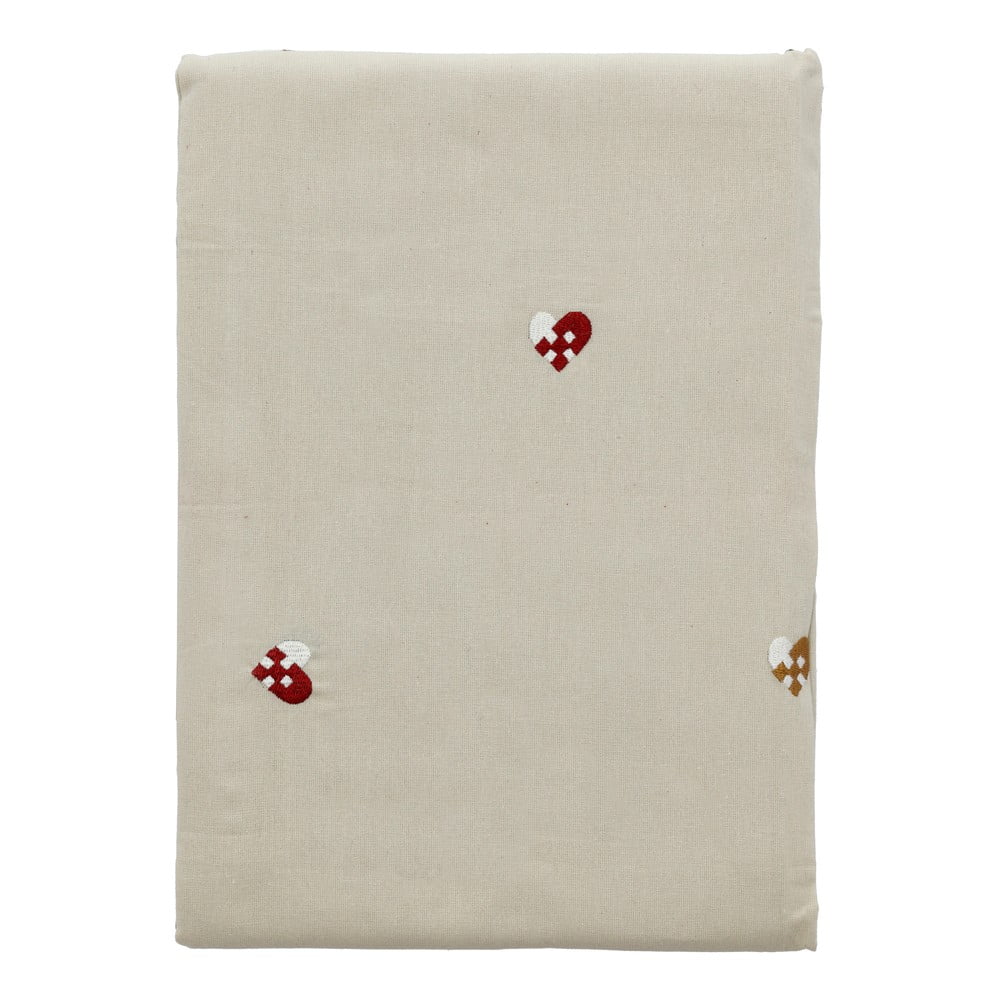 Pamut asztalterítő 140x270 cm Hearts Embloidery – Södahl