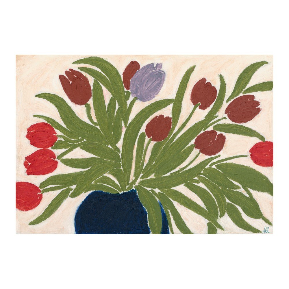 Poszter 70x50 cm Tulips in a Blue Vase – The Poster Club