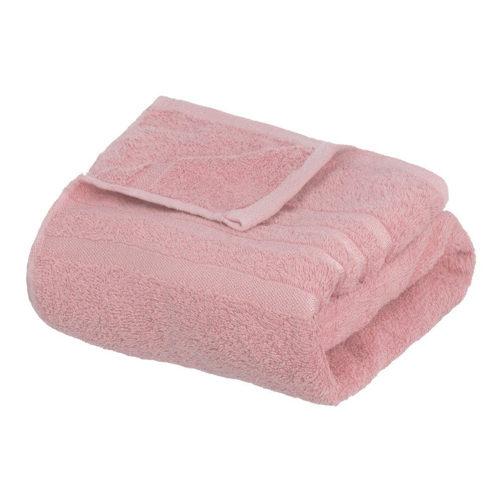 Rózsaszín frottír pamut fürdőlepedő 70x140 cm Simple – Casa Selección