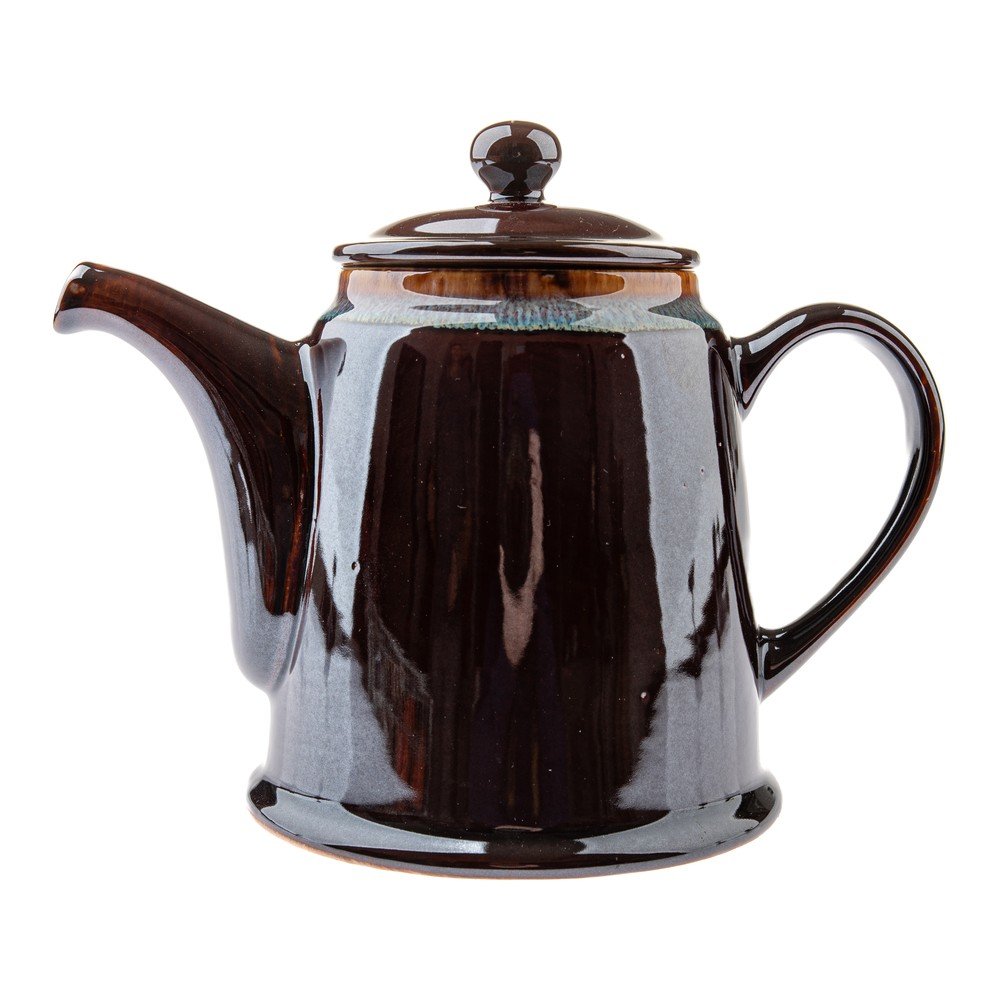 Sötétkék-barna kőedény teáskanna 1