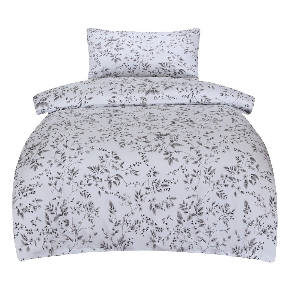 Szürke egyszemélyes pamut-szatén ágyneműhuzat 140x200 cm Gloria – My House