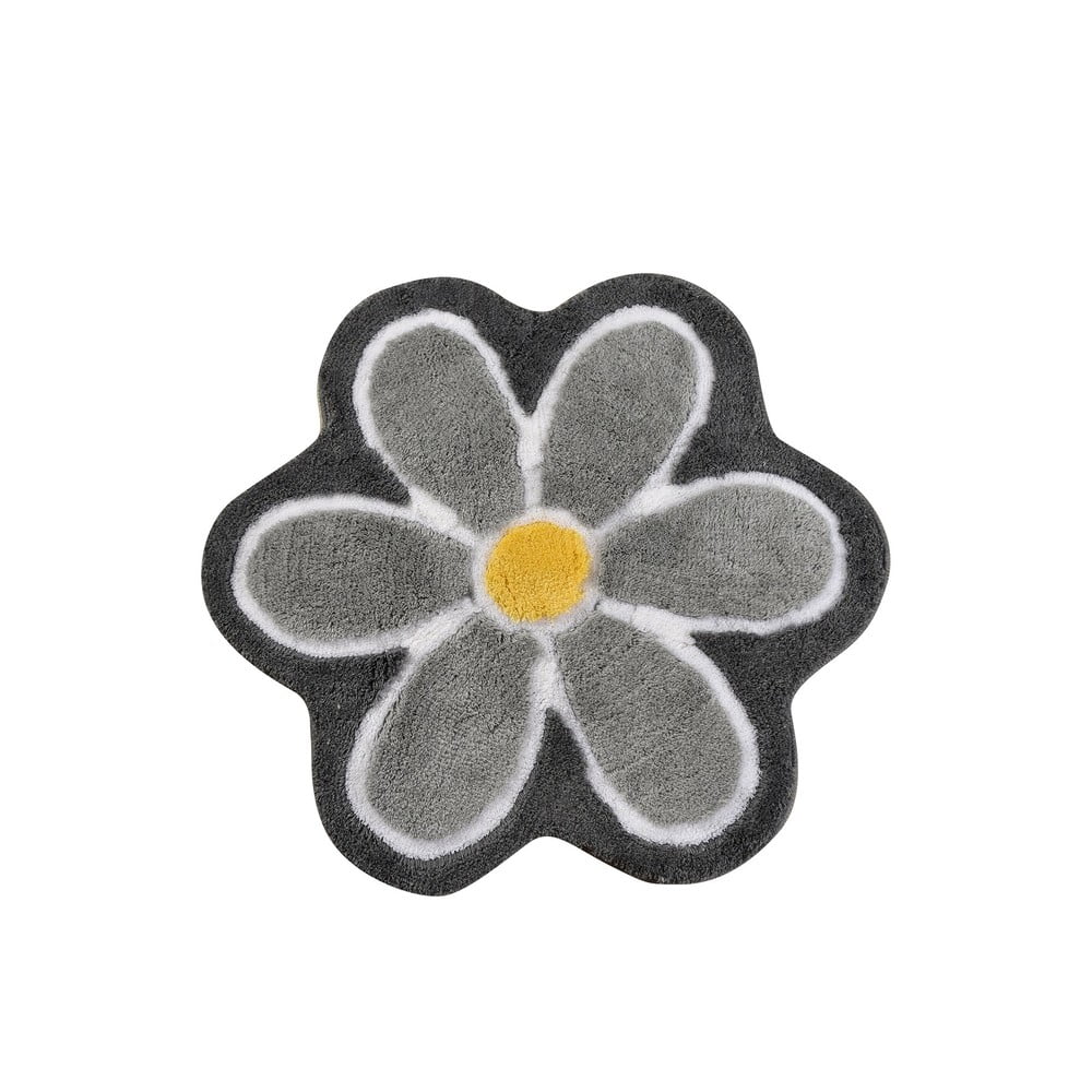 Szürke fürdőszobai kilépő ø 90 cm Flower – Foutastic