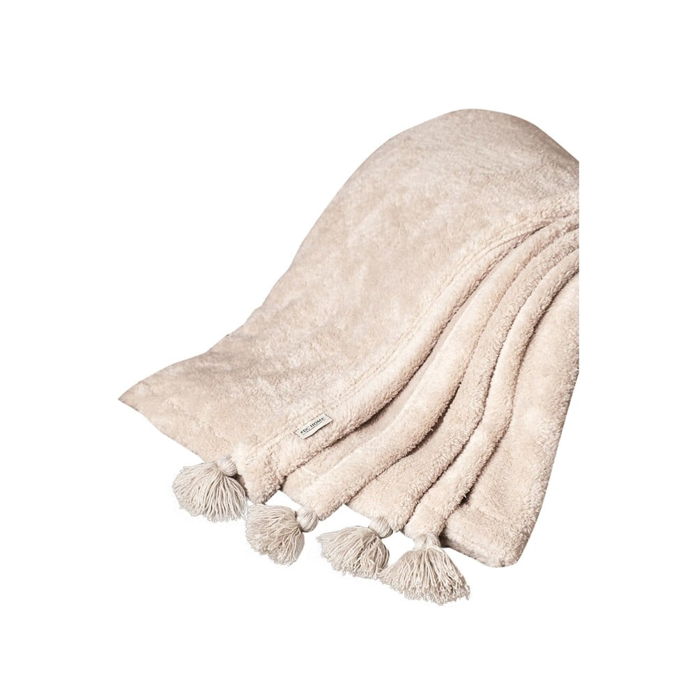 Világosbarna mikroplüss ágytakaró 160x200 cm Puffy – Mijolnir