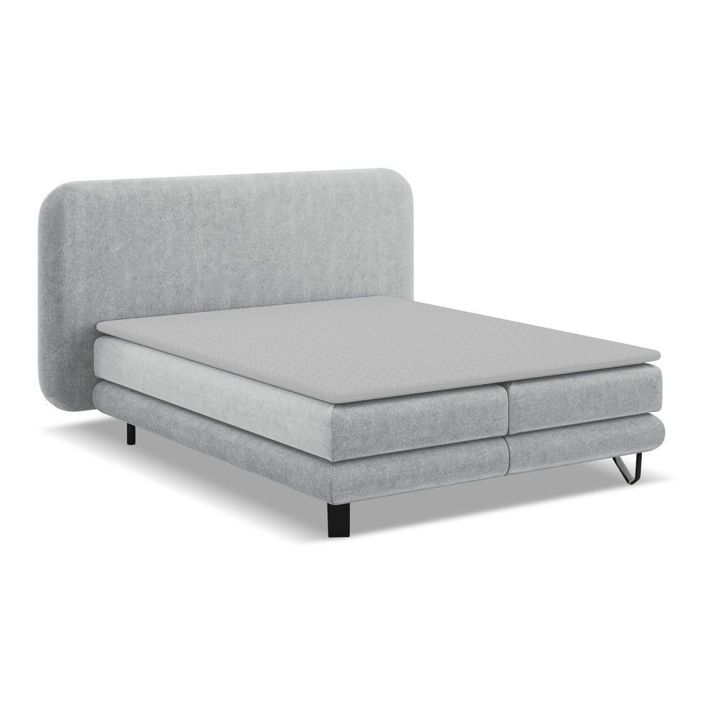 Világosszürke boxspring ágy 160x200 cm Ilima – Makamii