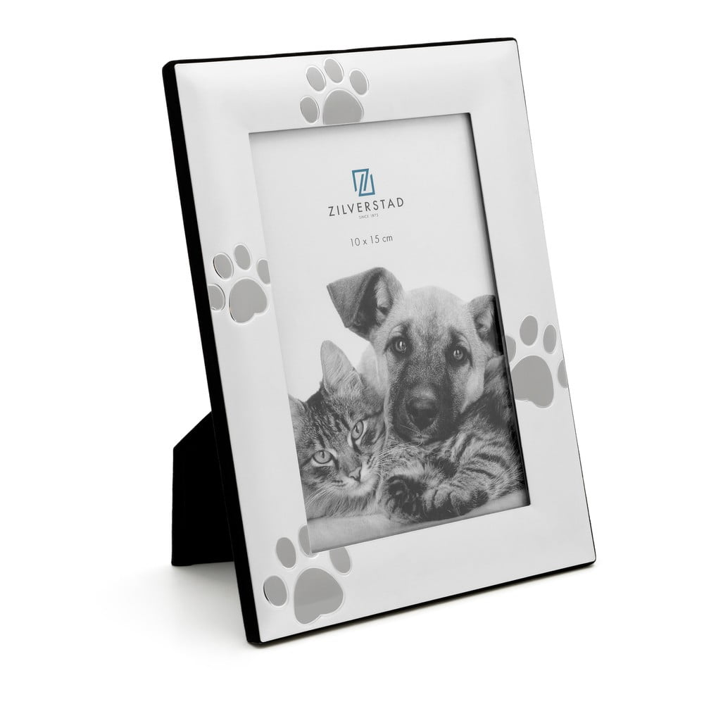Ezüstszínű fém álló képkeret 16x17 cm Paws – Zilverstad
