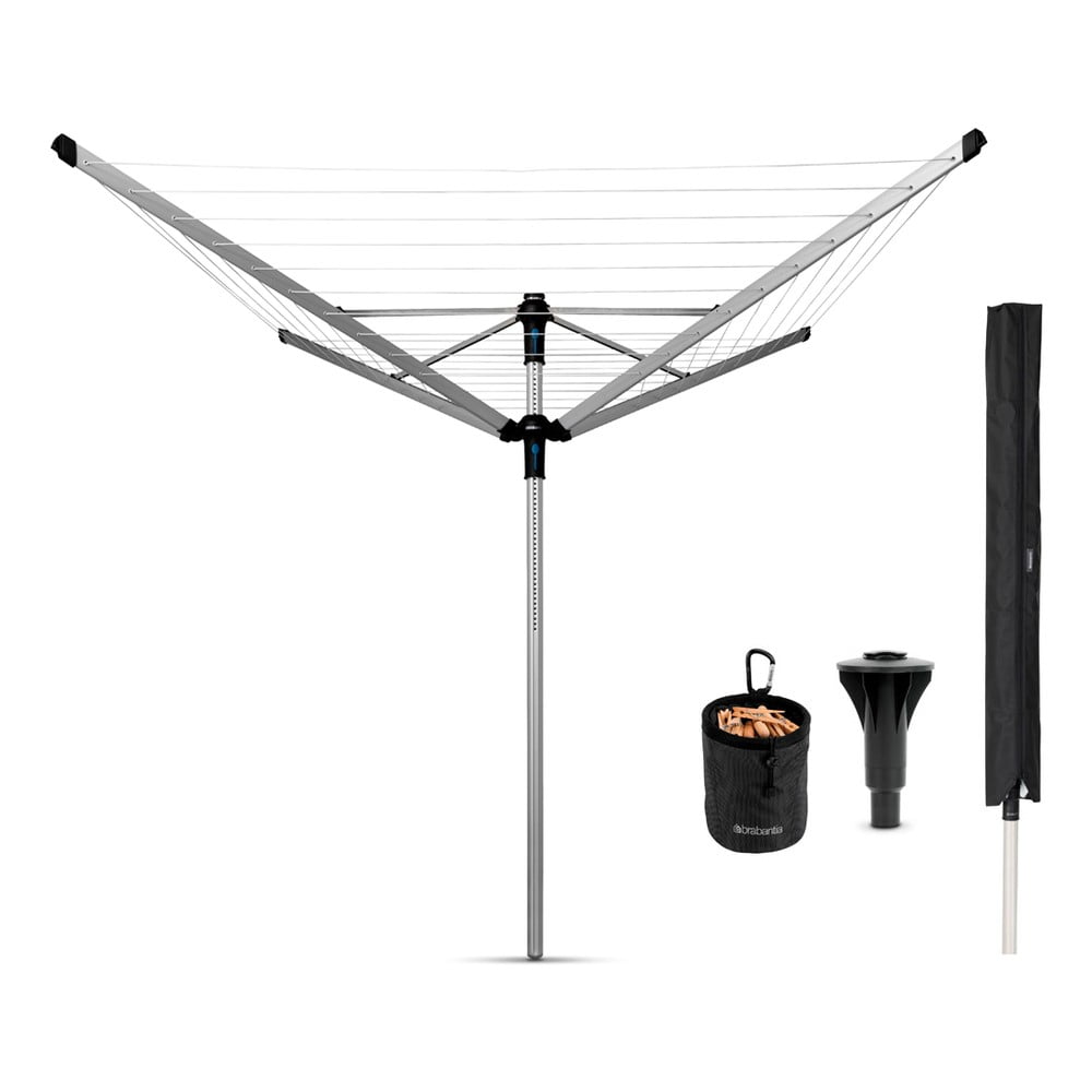 Ezüstszínű kerti ruhaszárító 60 m Lift-o-Matic Advance – Brabantia