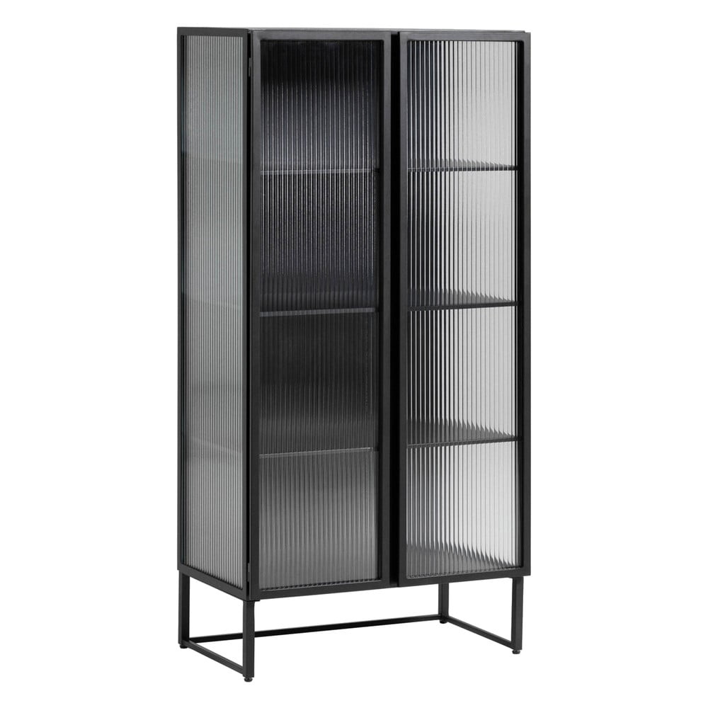 Fekete acél tálalószekrény 70x143x41 cm Trixie – Kave Home