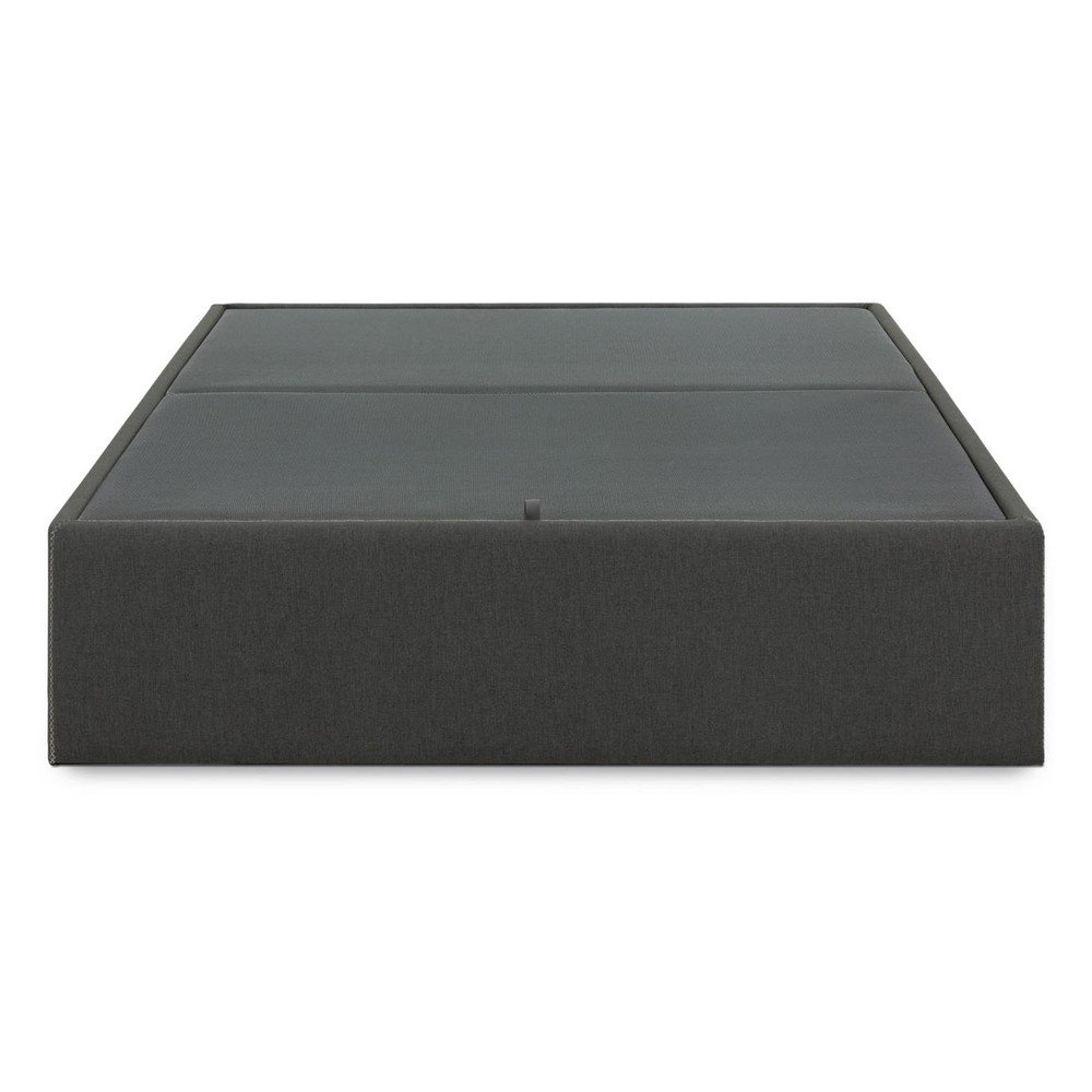 Fekete kárpitozott ágyneműtartós egyszemélyes ágy 140x190 cm Matters – Kave Home