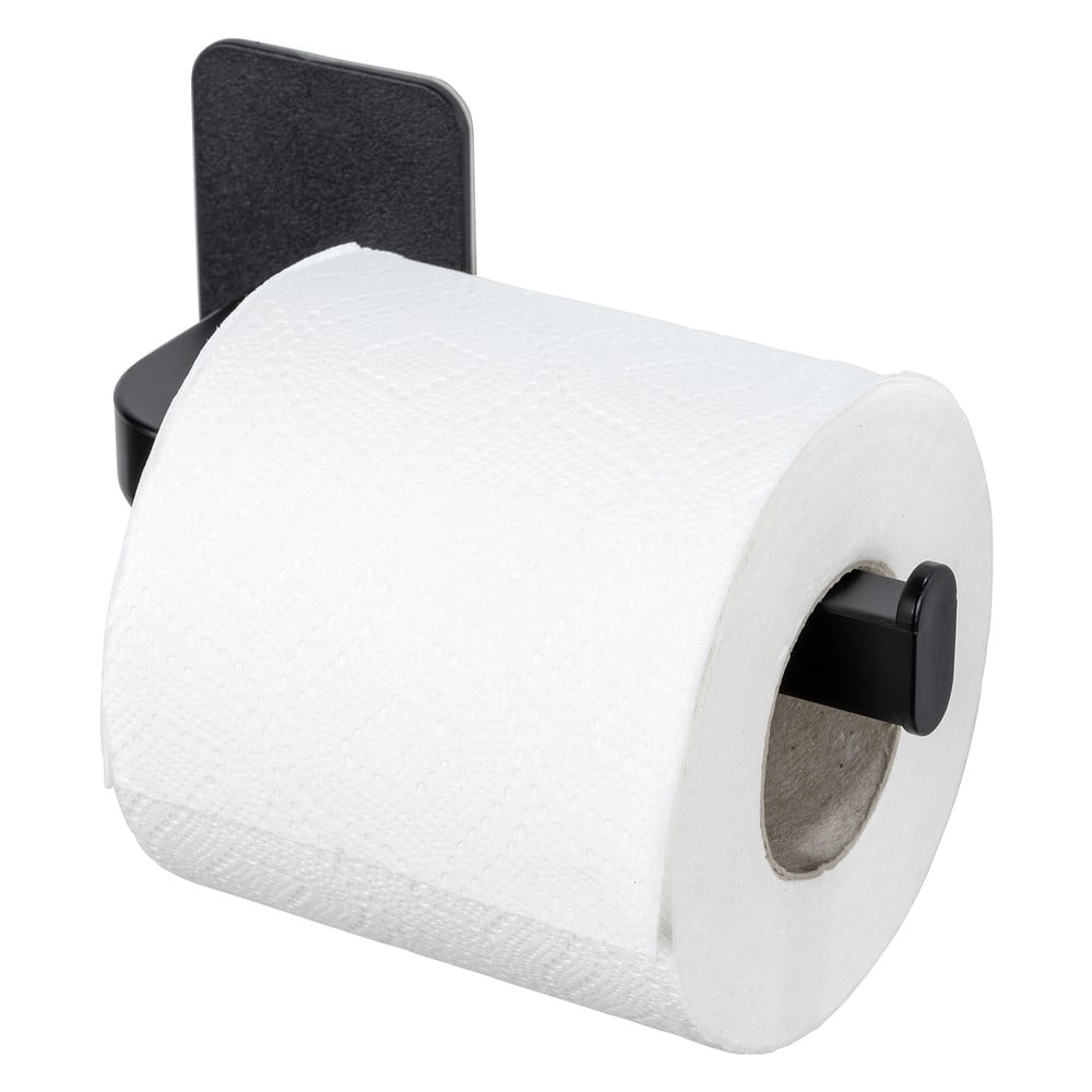 Fekete öntapadós műanyag WC-papír tartó Parma – Allstar