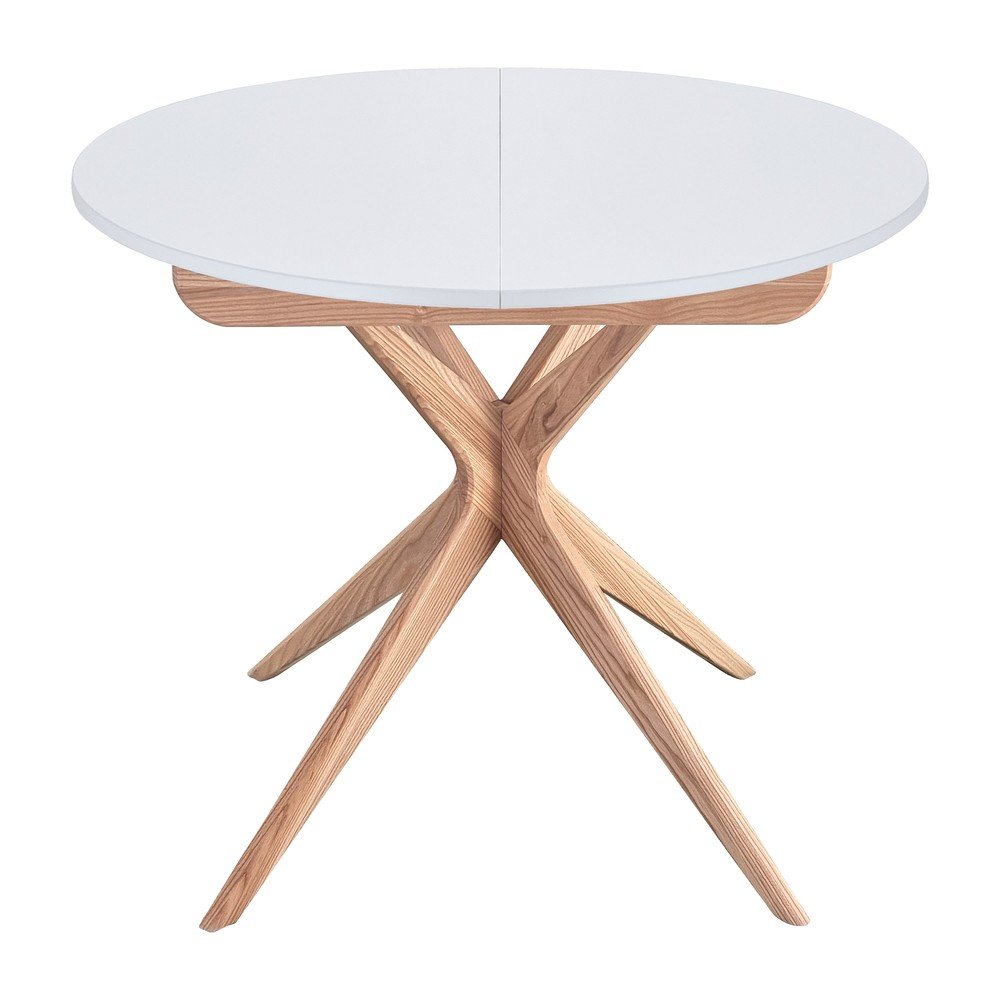 Kerek bővíthető étkezőasztal hosszabbító asztallappal ø 90 cm Jubi – Ragaba