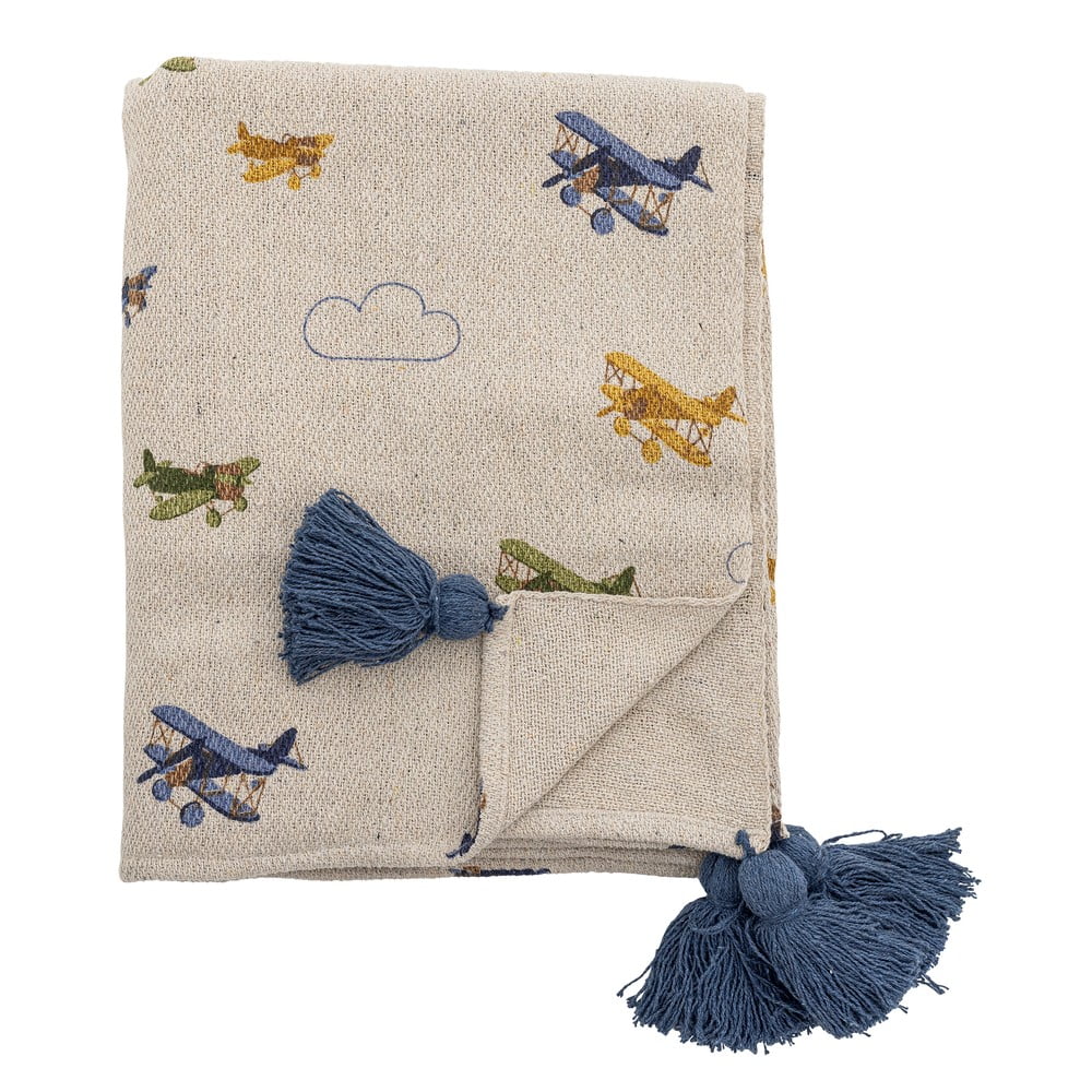Krémszínű gyerek takaró 130x160 cm Plane – Bloomingville Mini