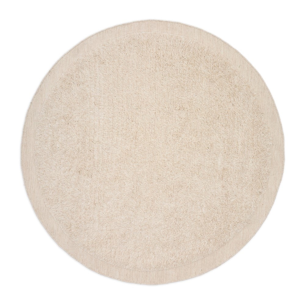Krémszínű kézi szövésű gyapjú kerek szőnyeg ø 200 cm Marely – Kave Home
