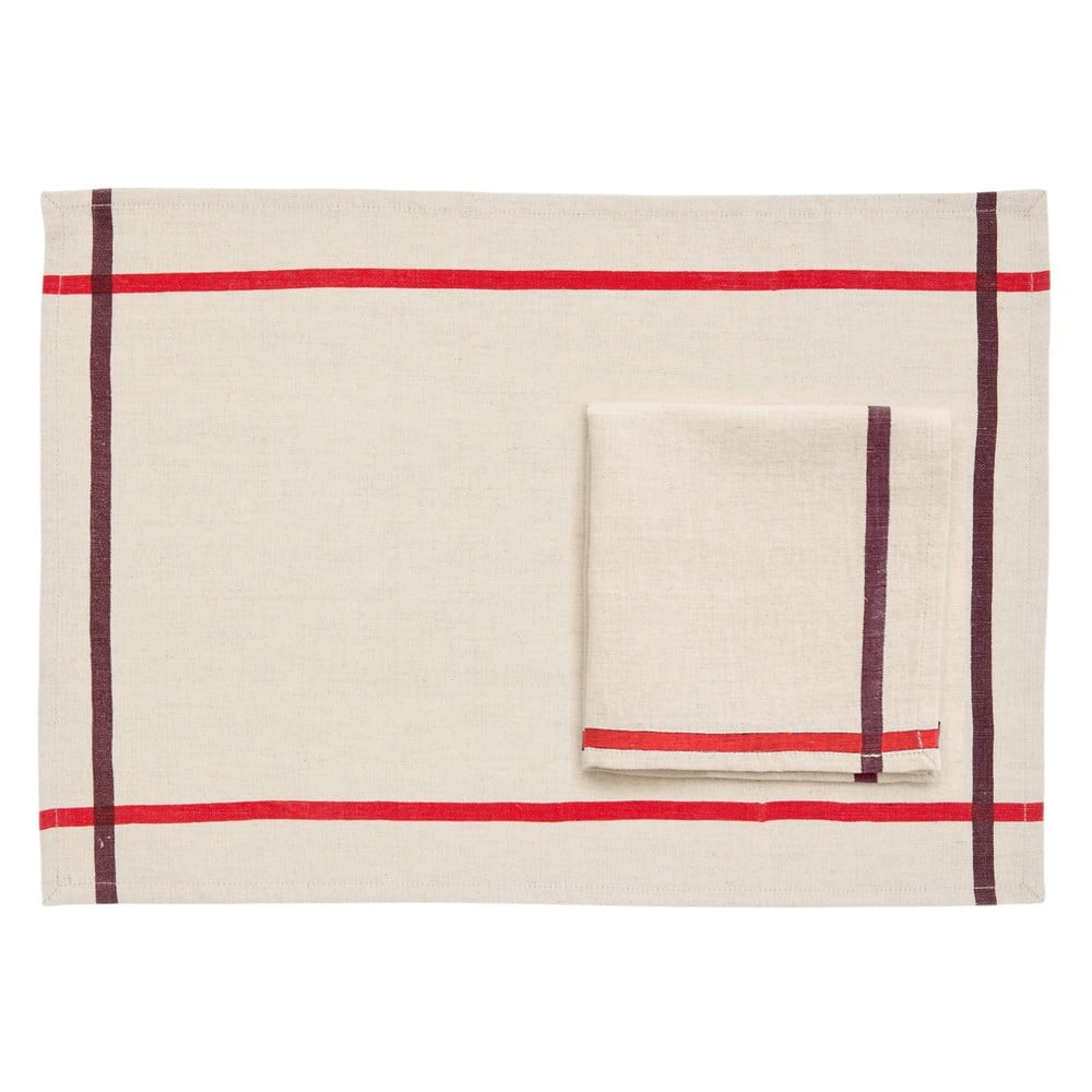 Lenkeverék tányéralátét szett 2 db-os 35x50 cm Delma – Kave Home