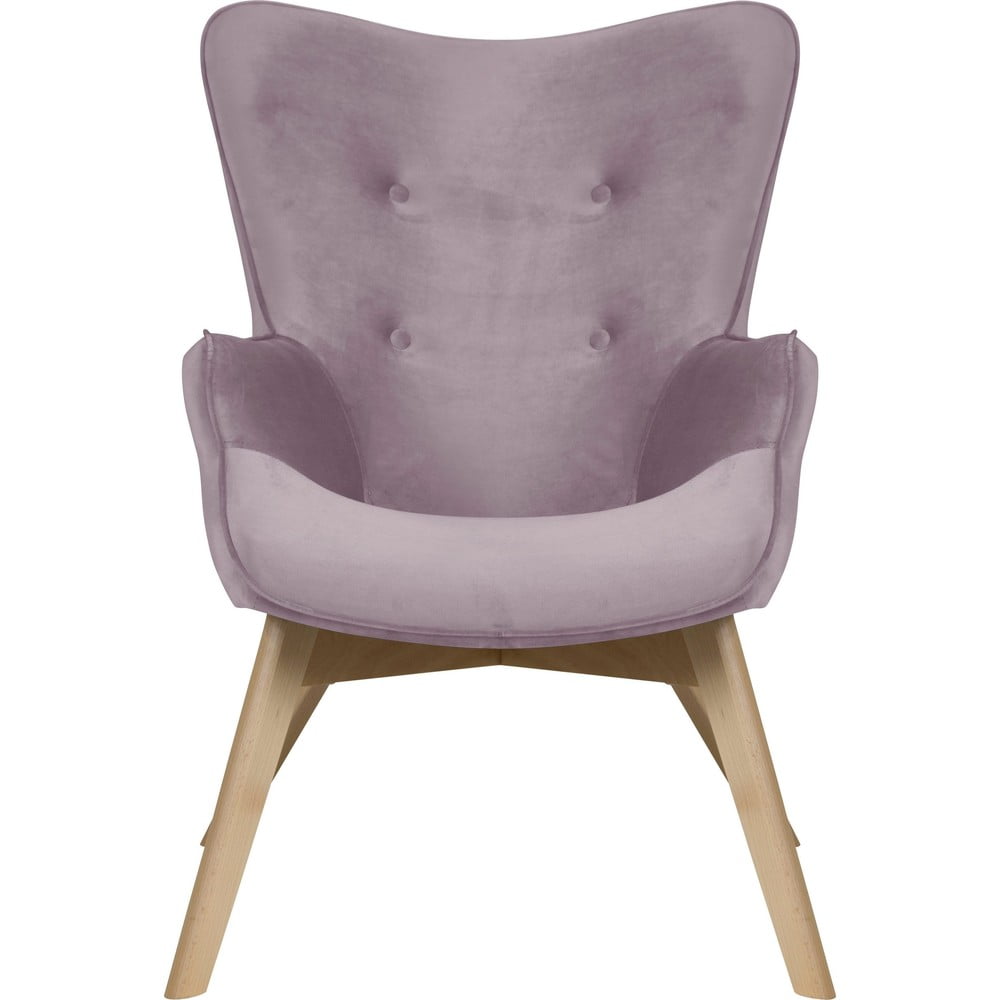 Levendula színű bársony fotel Niko – Ropez