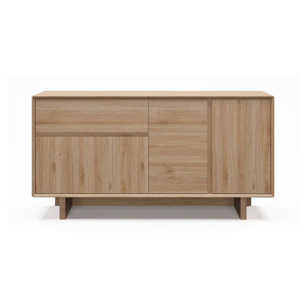 Natúr színű komód tölgyfa dekorral 146x76x45 cm Carpi – Marckeric