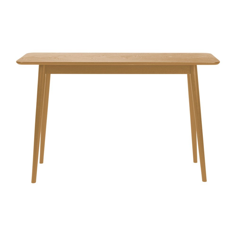 Natúr színű konzolasztal tölgyfa dekoros asztallappal 40x120 cm Fabio – White Label