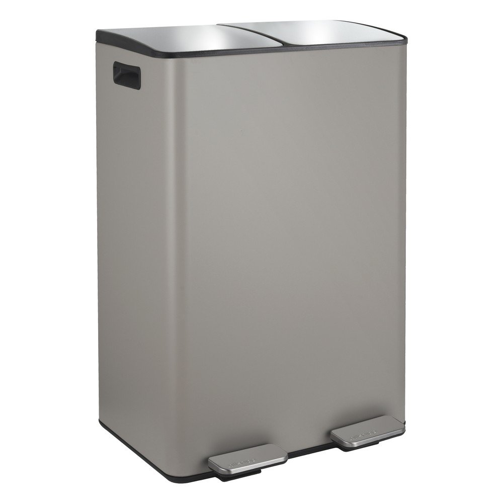 Szürkésbarna acél szelektív-pedálos szemetes 2x30 l   Aliya – Spirella