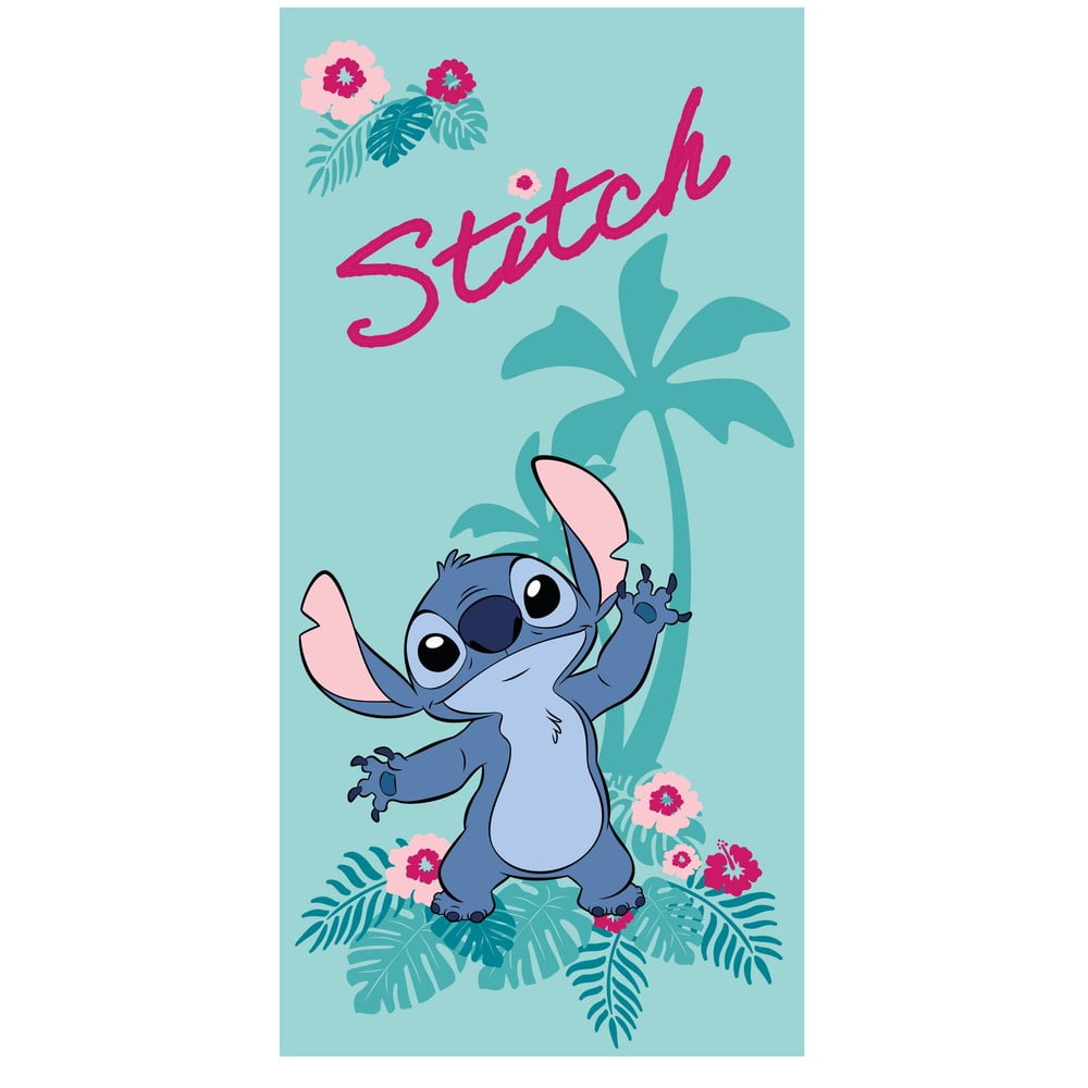 Türkiz mikroszálas gyerek fürdőlepedő 70x140 cm Lilo and Stitch "Hawaii" – Jerry Fabrics